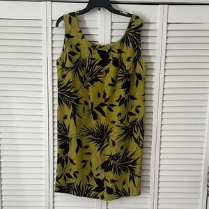 Dana Buchman Olive and Black Floral Dress